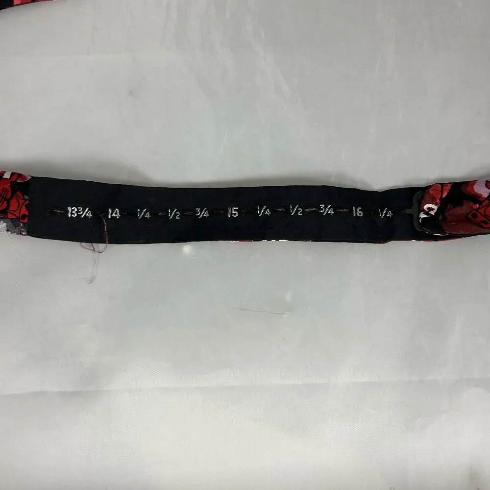 Vintage NBA Chicago Bulls Pre-Tied Bow Tie Adjustable Red Black Logo Pattern